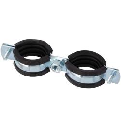 Collare doppio per tubo con profilo in gomma DIN 4109...