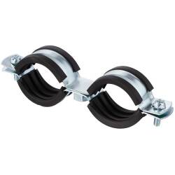 Collare doppio per tubo con profilo in gomma DIN 4109...
