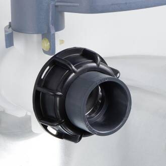 IBC container coupling with U-PVC socket