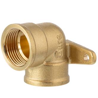 Brass elbow 90° with flange and female thread