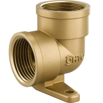 Brass elbow 90° with flange and female thread