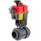 U-PVC 2 way ball valve PTFE with electrical actuator normally closed - solvent socket 63mm, 24-240 AC/DC