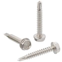 A2 ss hexagon head drilling screw with collar and tapping screw thread DIN 7504 K