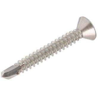 A2 ss hexalobular socket flat countersunk head drilling screw with tapping screw thread sim.DIN 7504 O(P) 3,5 x 25mm