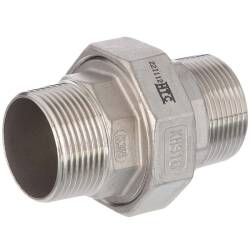 Giunto 3 pezzi cilindrico filetto maschio, in acciaio inox 316 1/2&quot;