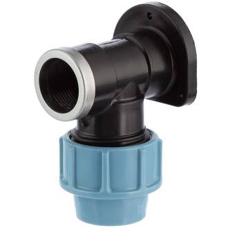 Compression fitting with flange x reinforced female thread, DVGW 20mm x 1/2"