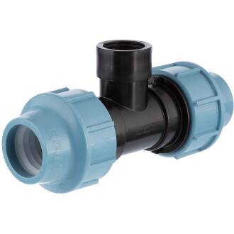 Tee 90° compression fitting x female thread, DVGW
