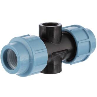 Tee 90° compression fitting x female thread incl. spike, DVGW