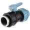 PP 2 way ball valve compression fitting x female thread, DVGW