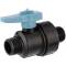 PP 2 way male threaded ball valve, DVGW