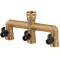 Brass 3/4" manifold with 3 adjustable male threaded ball valves