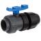 PVC-U ball valve HDPE double union glue socket x PP clamp for PE pipe