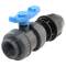 U-PVC and HDPE 2 way female threaded ball valve x PP compression fitting for PE pipes 1/2" x 20mm