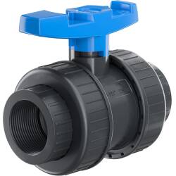 U-PVC and HDPE 2 way female threaded ball valve with nuts