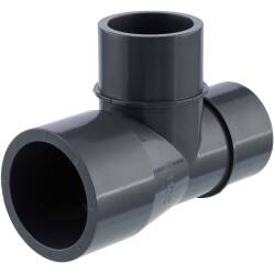 U-PVC solvent tee 90&deg; with two male/female sockets