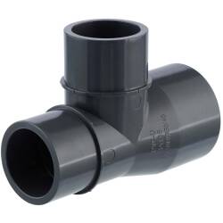 U-PVC solvent tee 90&deg; with two male/female sockets