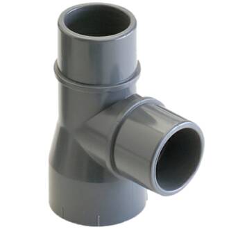 U-PVC solvent tee 90° with two male/female sockets 110 x 90/110 x 90/110mm