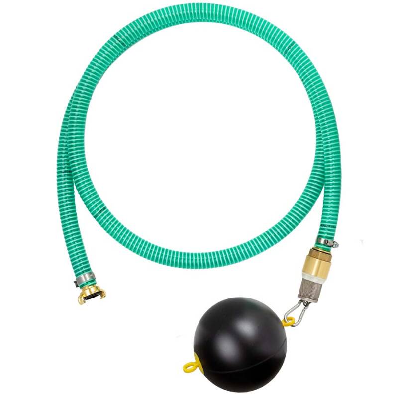 Suction hose set with GEKA coupling and floating ball