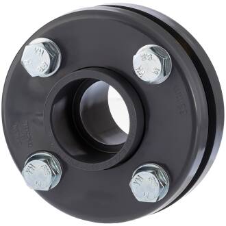 U-PVC flange set incl. gasket and zinc-coated screws