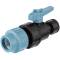 PP 2 way ball valve compression fitting x female thread with nut, DVGW