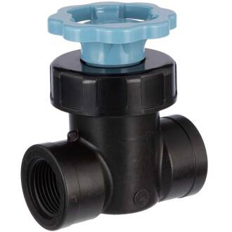 PP straight valve with female thread, DVGW Unidelta