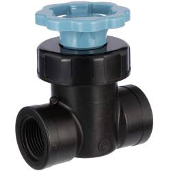 PP straight valve with female thread, DVGW Unidelta