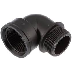 Gomito a 90&deg; filetto femmina x filetto maschio, in PP
