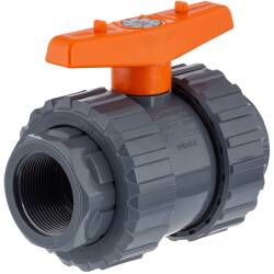 U-PVC and Teflon/EPDM ball valve socket x female thread WRAS drinking water