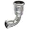 Curva a 90° ridotta a pressare acciaio inox 316, Profilo "M" 35mm x 15mm