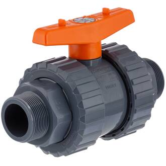 U-PVC and Teflon/EPDM ball valve with male thread WRAS drinking water
