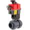 U-PVC 2 way ball valve PTFE with electrical actuator S20, socket 63mm, 24-240 AC/DC