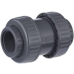 U-PVC check valve with female threads 1 1/2&quot;