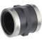 PVC-U Gewindemuffe, 2fach Innengwinde V2A Ring