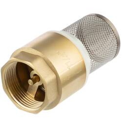 Brass female threaded foot valve with steel basket and brass lock