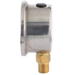 Manometer 1 1/2" V2A Glyzerinf&uuml;llung Anschluss radial 1/8" Aussengewinde Messing