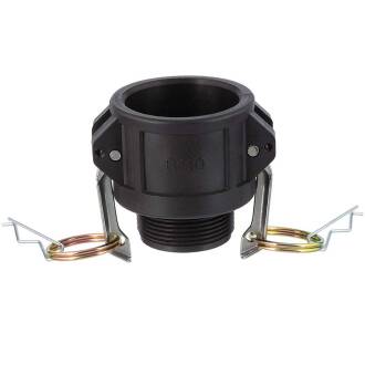 PP CAMLOCK type B female with male thread 1 1/4" x 1 1/2"