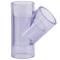 PVC-U T-Stück 45° Transparent, 3fach Klebemuffe