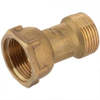 Brass male x female threaded coupling with nut 1"