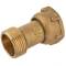 Brass male x female threaded coupling with nut 1"