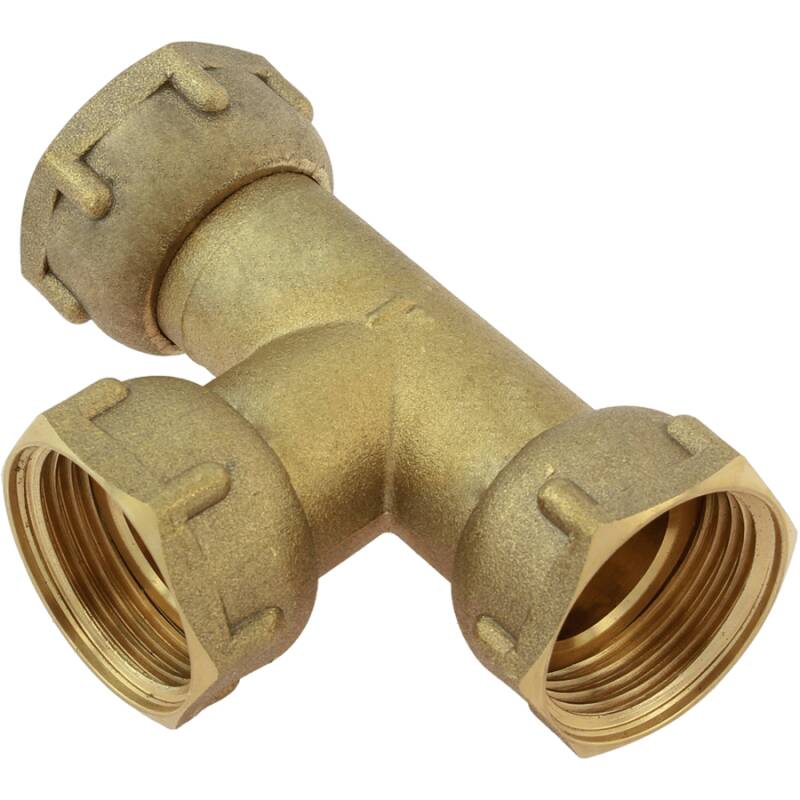 Brass female threaded tee 90 with nut