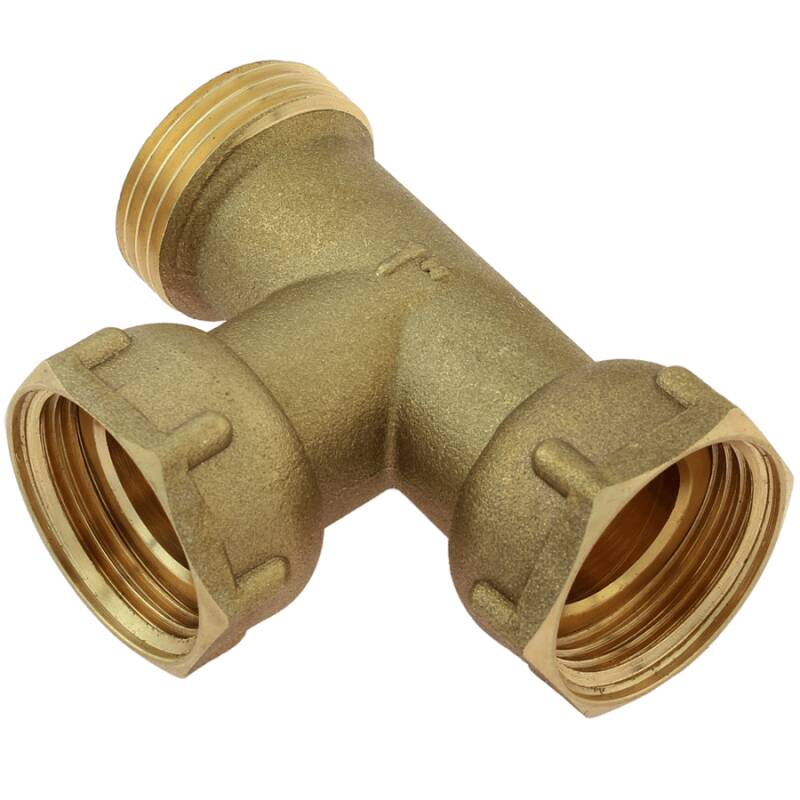 Brass female/male threaded tee 90 with nut F/F/M