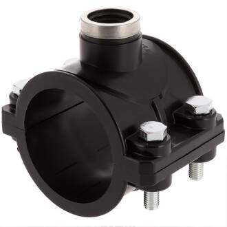 PP Anbohrschelle, Innengewinde verstärkt 110mm x 1 1/4"