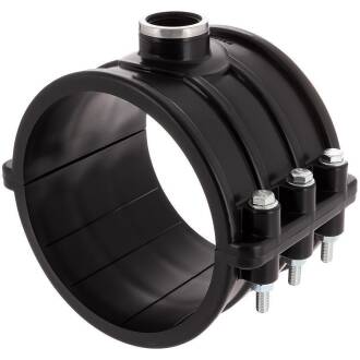 PP Anbohrschelle, Innengewinde verstärkt 160mm x 1"