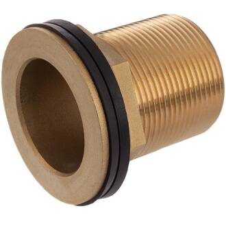 Brass male threaded tank connector, round entrance