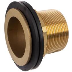 Brass male threaded tank connector, round entrance