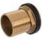 Brass male threaded tank connector, round entrance
