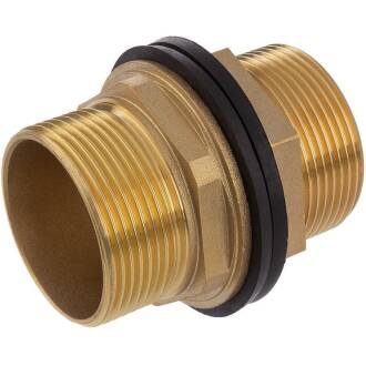 Brass duble male threaded tank connector 1"