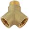 Brass male/female threaded Y-fitting F/F/M