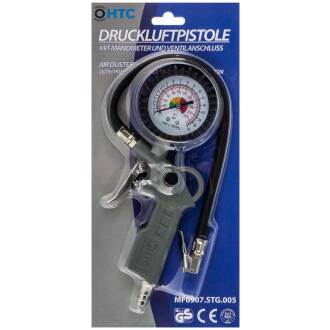 Druckluftpistole mit Manometer und Ventilanschluss