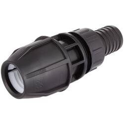 Compression fitting with hose tail for PoolFlex flexible pipe